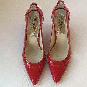 Michael Kors Red Patent Leather Pumps with Cutouts  Size 8M